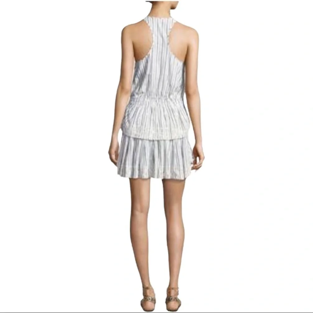 LoveShackFancy Racer Raffled-hem cottoned mini dress